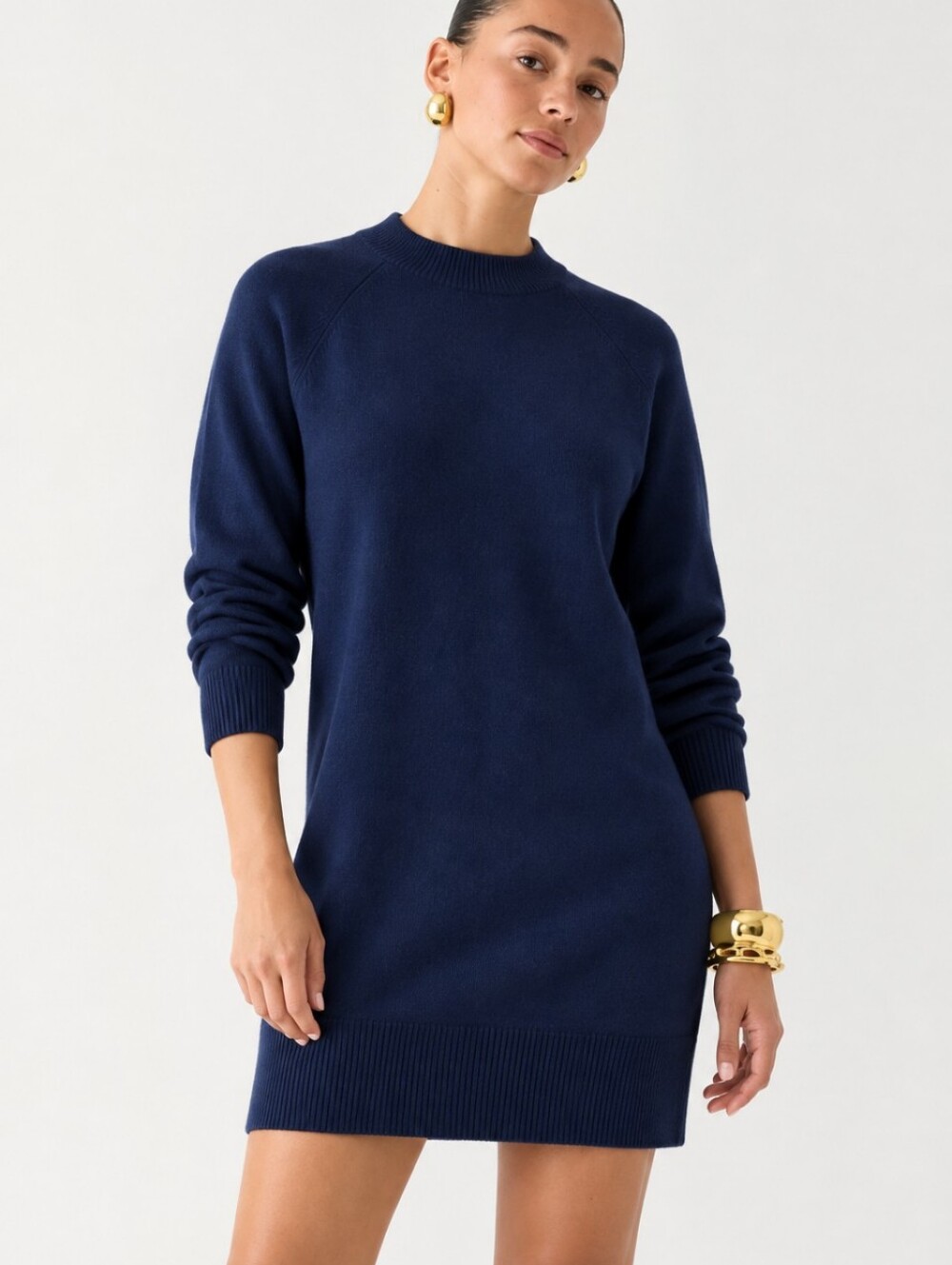 J Crew Cashmere Rollneck™ sweater-dress BY321 Size S Navy